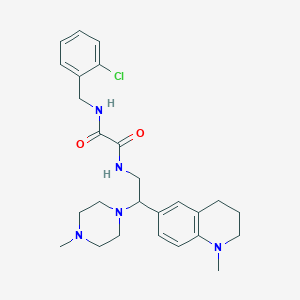 molecular formula C26H34ClN5O2 B2935942 N1-(2-chlorobenzyl)-N2-(2-(1-methyl-1,2,3,4-tetrahydroquinolin-6-yl)-2-(4-methylpiperazin-1-yl)ethyl)oxalamide CAS No. 922039-35-8