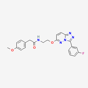 molecular formula C22H20FN5O3 B2935947 N-(2-((3-(3-氟苯基)-[1,2,4]三唑并[4,3-b]哒嗪-6-基)氧基)乙基)-2-(4-甲氧基苯基)乙酰胺 CAS No. 1021125-02-9