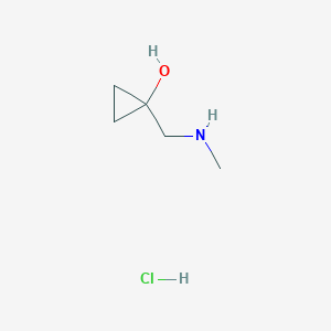 molecular formula C5H12ClNO B2935948 1-[(甲基氨基)甲基]环丙-1-醇盐酸盐 CAS No. 1574118-06-1