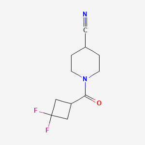 molecular formula C11H14F2N2O B2935949 1-(3,3-Difluorocyclobutanecarbonyl)piperidine-4-carbonitrile CAS No. 1850849-61-4