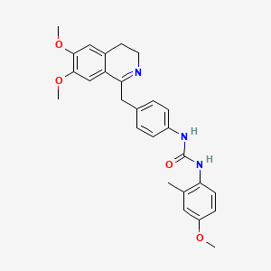 1-[4-[(6,7-Dimethoxy-3,4-dihydroisoquinolin-1-yl)methyl]phenyl]-3-(4-methoxy-2-methylphenyl)urea