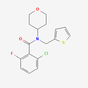 2-chloro-6-fluoro-N-(tetrahydro-2H-pyran-4-yl)-N-(thiophen-2-ylmethyl)benzamide