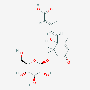 (2E,4E)-5-[1-hydroxy-2,6-dimethyl-4-oxo-6-[[(2R,3R,4S,5S,6R)-3,4,5-trihydroxy-6-(hydroxymethyl)oxan-2-yl]oxymethyl]cyclohex-2-en-1-yl]-3-methylpenta-2,4-dienoic acid