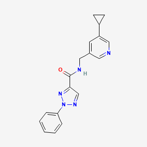 molecular formula C18H17N5O B2935962 N-((5-cyclopropylpyridin-3-yl)methyl)-2-phenyl-2H-1,2,3-triazole-4-carboxamide CAS No. 2034569-53-2