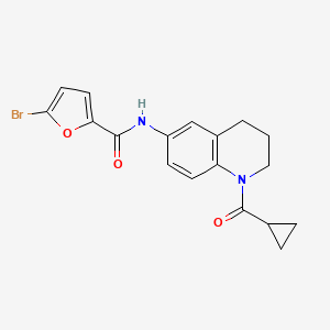 molecular formula C18H17BrN2O3 B2935964 5-bromo-N-[1-(cyclopropanecarbonyl)-3,4-dihydro-2H-quinolin-6-yl]furan-2-carboxamide CAS No. 946317-71-1