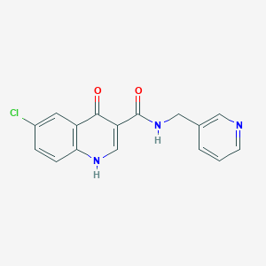 molecular formula C16H12ClN3O2 B2935965 6-chloro-4-hydroxy-N-(pyridin-3-ylmethyl)quinoline-3-carboxamide CAS No. 955314-31-5