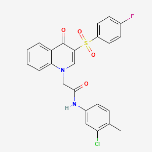 molecular formula C24H18ClFN2O4S B2935974 N-(3-chloro-4-methylphenyl)-2-[3-(4-fluorophenyl)sulfonyl-4-oxoquinolin-1-yl]acetamide CAS No. 866729-48-8