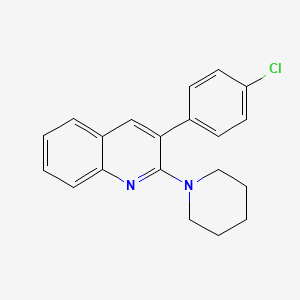 molecular formula C20H19ClN2 B2935975 3-(4-Chlorophenyl)-2-(piperidin-1-yl)quinoline CAS No. 339102-66-8