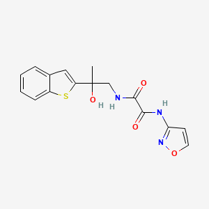 molecular formula C16H15N3O4S B2935976 N1-(2-(benzo[b]thiophen-2-yl)-2-hydroxypropyl)-N2-(isoxazol-3-yl)oxalamide CAS No. 2034355-75-2