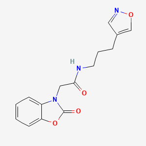 N-(3-(isoxazol-4-yl)propyl)-2-(2-oxobenzo[d]oxazol-3(2H)-yl)acetamide
