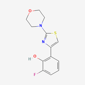 molecular formula C13H13FN2O2S B2935986 2-Fluoro-6-(2-morpholinothiazol-4-yl)phenol CAS No. 1621375-36-7