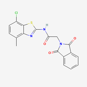 molecular formula C18H12ClN3O3S B2935999 N-(7-chloro-4-methylbenzo[d]thiazol-2-yl)-2-(1,3-dioxoisoindolin-2-yl)acetamide CAS No. 912766-35-9