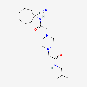 2-(4-{[(1-cyanocycloheptyl)carbamoyl]methyl}piperazin-1-yl)-N-(2-methylpropyl)acetamide