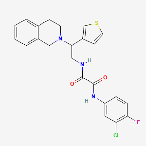 molecular formula C23H21ClFN3O2S B2936003 N1-(3-chloro-4-fluorophenyl)-N2-(2-(3,4-dihydroisoquinolin-2(1H)-yl)-2-(thiophen-3-yl)ethyl)oxalamide CAS No. 954696-90-3