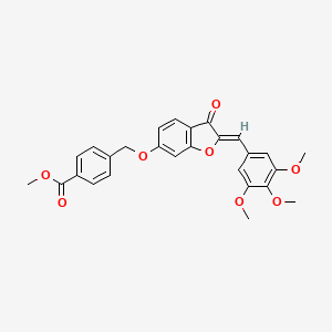 molecular formula C27H24O8 B2936004 (Z)-甲基4-(((3-氧代-2-(3,4,5-三甲氧基苄叉亚甲基)-2,3-二氢苯并呋喃-6-基)氧基)甲基)苯甲酸酯 CAS No. 858767-31-4
