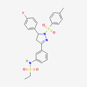 N-(3-(5-(4-fluorophenyl)-1-tosyl-4,5-dihydro-1H-pyrazol-3-yl)phenyl)ethanesulfonamide
