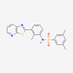 3,5-dimethyl-N-(2-methyl-3-(thiazolo[5,4-b]pyridin-2-yl)phenyl)benzenesulfonamide