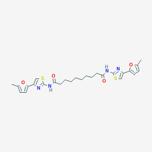 molecular formula C26H30N4O4S2 B2936014 N,N'-bis[4-(5-methylfuran-2-yl)-1,3-thiazol-2-yl]decanediamide CAS No. 476642-68-9