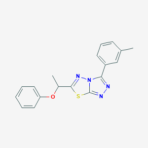 molecular formula C18H16N4OS B293602 3-(3-Methylphenyl)-6-(1-phenoxyethyl)[1,2,4]triazolo[3,4-b][1,3,4]thiadiazole 