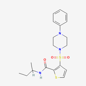 molecular formula C19H25N3O3S2 B2936024 N-(sec-butyl)-3-((4-phenylpiperazin-1-yl)sulfonyl)thiophene-2-carboxamide CAS No. 1040671-29-1