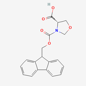 molecular formula C19H17NO5 B2936030 (S)-N-(9-Fluorenylmethyloxycarbonyl)-oxazolidine-4-carboxylic acid CAS No. 352662-35-2