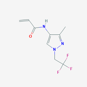 molecular formula C9H10F3N3O B2936044 N-[3-Methyl-1-(2,2,2-trifluoroethyl)pyrazol-4-yl]prop-2-enamide CAS No. 2361657-50-1