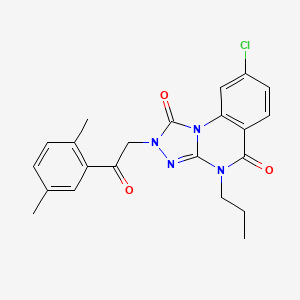 molecular formula C22H21ClN4O3 B2936054 8-chloro-2-(2-(2,5-dimethylphenyl)-2-oxoethyl)-4-propyl-[1,2,4]triazolo[4,3-a]quinazoline-1,5(2H,4H)-dione CAS No. 1357875-07-0