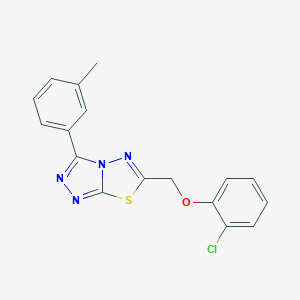 molecular formula C17H13ClN4OS B293606 6-[(2-Chlorophenoxy)methyl]-3-(3-methylphenyl)[1,2,4]triazolo[3,4-b][1,3,4]thiadiazole 
