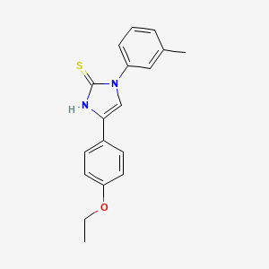 molecular formula C18H18N2OS B2936062 5-(4-ethoxyphenyl)-3-(3-methylphenyl)-1H-imidazole-2-thione CAS No. 688791-34-6