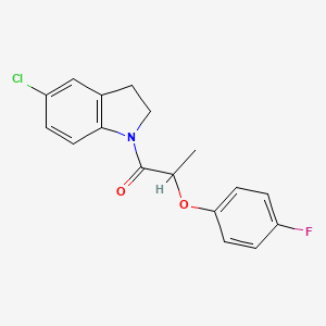 molecular formula C17H15ClFNO2 B2936064 1-(5-Chloro-2,3-dihydroindol-1-yl)-2-(4-fluorophenoxy)propan-1-one CAS No. 2413898-38-9