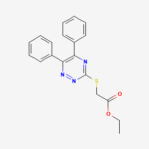 molecular formula C19H17N3O2S B2936068 Ethyl 2-((5,6-diphenyl-1,2,4-triazin-3-yl)thio)acetate CAS No. 41249-76-7