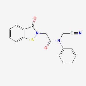 molecular formula C17H13N3O2S B2936070 N-(cyanomethyl)-2-(3-oxo-2,3-dihydro-1,2-benzothiazol-2-yl)-N-phenylacetamide CAS No. 1423304-18-0