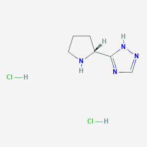 molecular formula C6H12Cl2N4 B2936076 (R)-3-(Pyrrolidin-2-yl)-1H-1,2,4-triazole dihydrochloride CAS No. 2173637-55-1