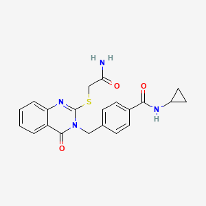 4-((2-((2-amino-2-oxoethyl)thio)-4-oxoquinazolin-3(4H)-yl)methyl)-N-cyclopropylbenzamide