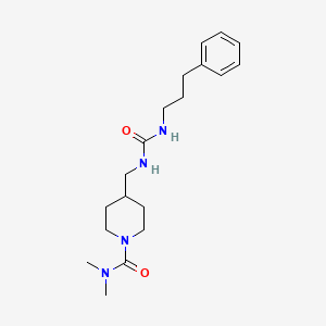 molecular formula C19H30N4O2 B2936087 N,N-dimethyl-4-((3-(3-phenylpropyl)ureido)methyl)piperidine-1-carboxamide CAS No. 2034461-21-5