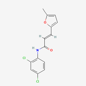 molecular formula C14H11Cl2NO2 B2936090 (E)-N-(2,4-二氯苯基)-3-(5-甲基呋喃-2-基)丙烯酰胺 CAS No. 300813-76-7