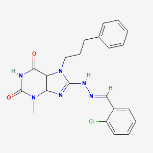 8-[(E)-2-[(2-chlorophenyl)methylidene]hydrazin-1-yl]-3-methyl-7-(3-phenylpropyl)-2,3,6,7-tetrahydro-1H-purine-2,6-dione