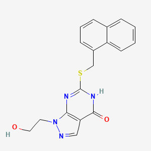 1-(2-hydroxyethyl)-6-((naphthalen-1-ylmethyl)thio)-1H-pyrazolo[3,4-d]pyrimidin-4(5H)-one