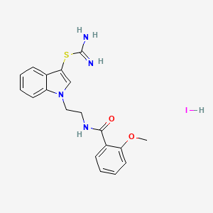 molecular formula C19H21IN4O2S B2936103 1-(2-(2-methoxybenzamido)ethyl)-1H-indol-3-yl carbamimidothioate hydroiodide CAS No. 1052409-46-7