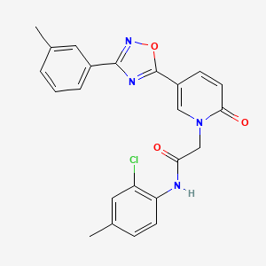 molecular formula C23H19ClN4O3 B2936112 N-(2-chloro-4-methylphenyl)-2-{5-[3-(3-methylphenyl)-1,2,4-oxadiazol-5-yl]-2-oxopyridin-1(2H)-yl}acetamide CAS No. 1326821-92-4