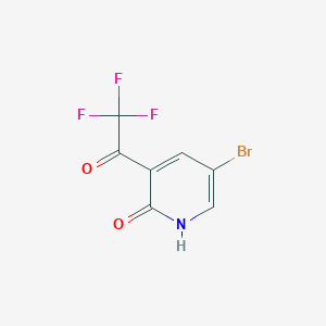molecular formula C7H3BrF3NO2 B2936125 5-Bromo-3-(2,2,2-trifluoroacetyl)-1H-pyridin-2-one CAS No. 2418708-25-3