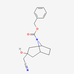 molecular formula C17H20N2O3 B2936129 苯甲基 3-(氰基甲基)-3-羟基-8-氮杂双环[3.2.1]辛烷-8-羧酸盐 CAS No. 2109020-37-1