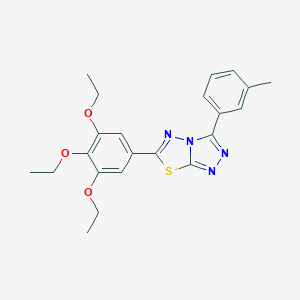 molecular formula C22H24N4O3S B293613 3-(3-Methylphenyl)-6-(3,4,5-triethoxyphenyl)[1,2,4]triazolo[3,4-b][1,3,4]thiadiazole 