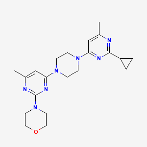 molecular formula C21H29N7O B2936131 4-[4-[4-(2-Cyclopropyl-6-methylpyrimidin-4-yl)piperazin-1-yl]-6-methylpyrimidin-2-yl]morpholine CAS No. 2415541-05-6