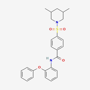 molecular formula C26H28N2O4S B2936133 4-((3,5-二甲基哌啶-1-基)磺酰基)-N-(2-苯氧基苯基)苯甲酰胺 CAS No. 392323-52-3