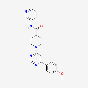 molecular formula C22H23N5O2 B2936138 1-(6-(4-methoxyphenyl)pyrimidin-4-yl)-N-(pyridin-3-yl)piperidine-4-carboxamide CAS No. 1396794-08-3