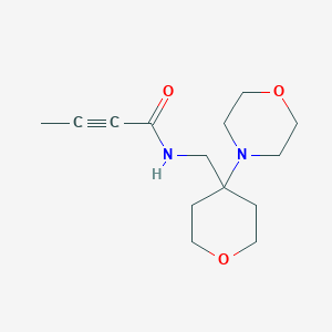 molecular formula C14H22N2O3 B2936140 N-[(4-Morpholin-4-yloxan-4-yl)methyl]but-2-ynamide CAS No. 2411268-85-2