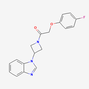 molecular formula C18H16FN3O2 B2936147 1-[3-(Benzimidazol-1-yl)azetidin-1-yl]-2-(4-fluorophenoxy)ethanone CAS No. 2380190-75-8