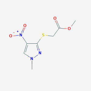molecular formula C7H9N3O4S B2936150 Methyl 2-((1-methyl-4-nitro-1H-pyrazol-3-yl)thio)acetate CAS No. 1429419-51-1