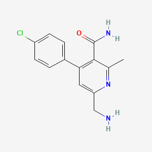 molecular formula C14H14ClN3O B2936152 6-(氨甲基)-4-(4-氯苯基)-2-甲基烟酰胺 CAS No. 1253519-35-5